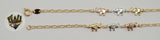 (1-0929) Gold Laminate - 2.5mm Link w/ Elephants Bracelet - 5.5" - BGF - Fantasy World Jewelry