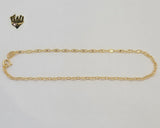(1-0044) Gold Laminate - 3mm Alternative Marine Anklet - 10" - BGF - Fantasy World Jewelry