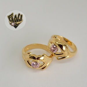 (1-3071) Gold Laminate-Crystal Ring - BGF - Fantasy World Jewelry