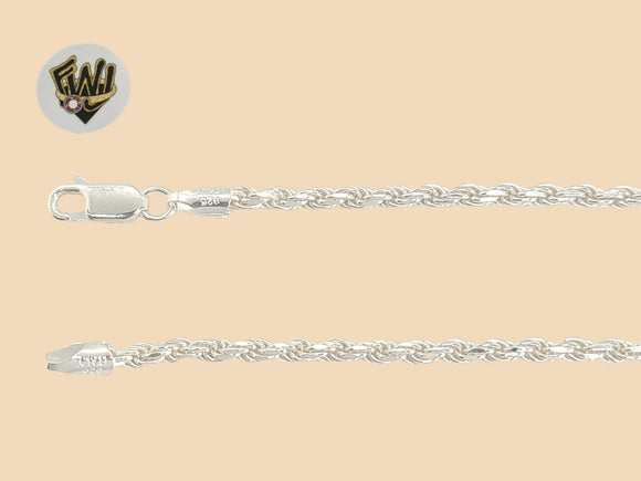 (2-0152) 925 Sterling Silver - 3mm Rope Link Anklet - 10