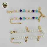 (MBRA-16) Gold Laminate - Stones Bracelet with Charms - BGF - Fantasy World Jewelry