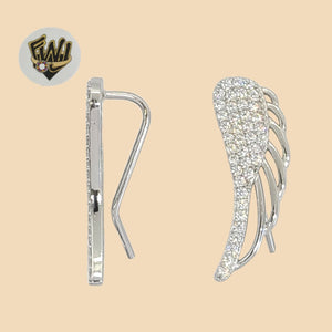 (2-3164-1) 925 Sterling Silver - Angel wing Zircon Earrings. - Fantasy World Jewelry