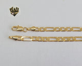 (1-60044) Gold Laminate - 4.5mm Flat Figaro Bracelet - 8" - BGF - Fantasy World Jewelry