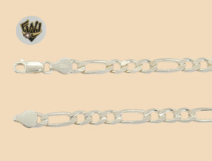 (2-0105) 925 Sterling Silver - 6mm Figaro Anklet - 10" - Fantasy World Jewelry