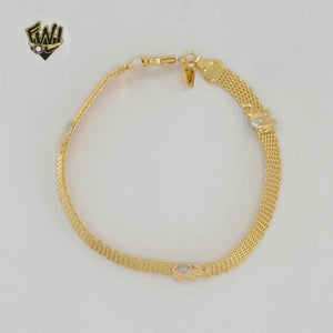 (1-0527-1) Gold Laminate - 5mm Elephants Bracelet - 7" - BGF