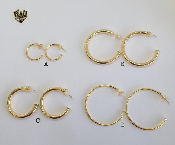 (1-2603-J) Gold Laminate - Plain Half Hoops Earrings - BGF - Fantasy World Jewelry