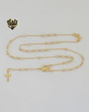 (1-3328-1) Gold Laminate - 3mm Divine Child Rosary Necklace - 18" - BGF.