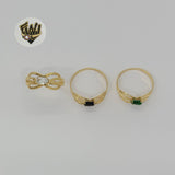(1-3017) Gold Laminate - Zircon Stone Band Ring - BGO - Fantasy World Jewelry