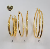 (1-2832) Gold Laminate - Plain Hoops - BGO - Fantasy World Jewelry