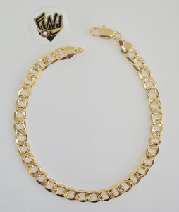 (1-60010) Gold Laminate- 5.5mm Curb Link Men Bracelet- 8.5" - BGF - Fantasy World Jewelry
