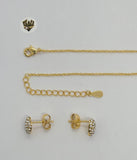 (1-6498) Gold Laminate - Zircon Heart Set - BGO - Fantasy World Jewelry