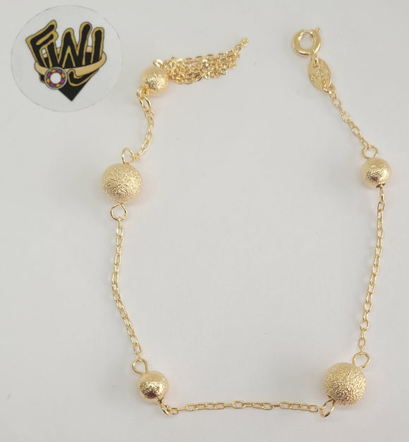 (1-0702) Gold Laminate- Ball Chain Bracelet-7.5