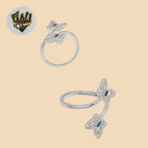 (2-5135) 925 Sterling Silver - Zircon Butterfly Ring - Fantasy World Jewelry