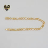 (1-0404) Gold Laminate - 5mm Figaro Link Bracelet - 7.5" - BGF