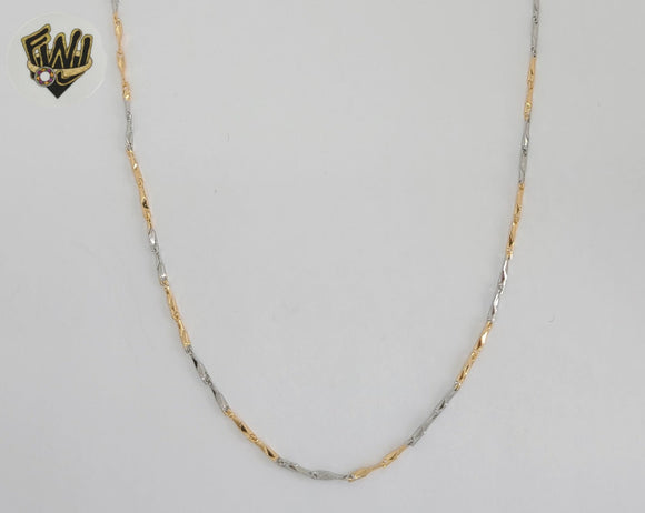 (1-5000) Laminado de oro - Cadena de eslabones alternativa de dos tonos de 1,5 mm - BGO