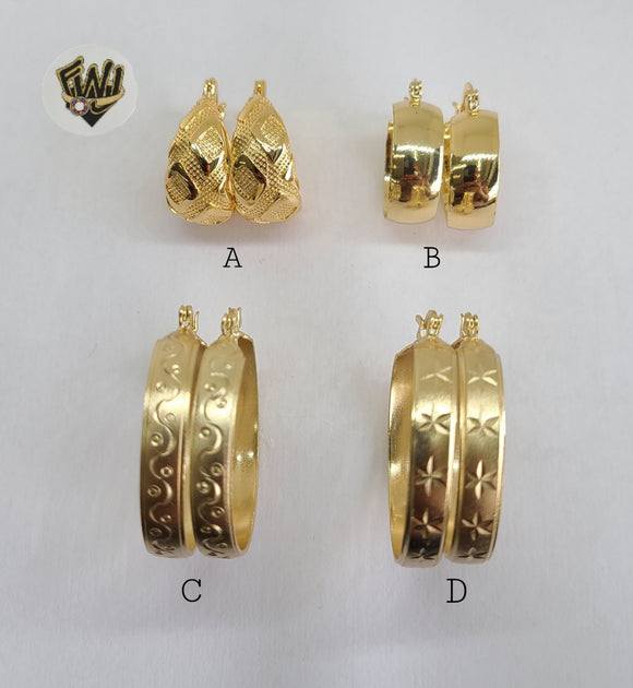 (1-2711) Gold Laminate Hoops - BGO - Fantasy World Jewelry