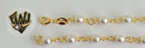 (1-0731-1) Gold Laminate -4mm Pearl Bracelet - 7" -BGF - Fantasy World Jewelry