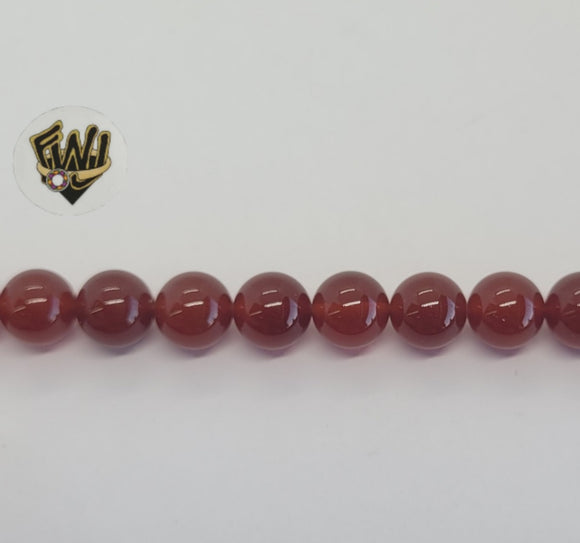 (MBEAD-226) 8mm Carnelian Redonda Beads - Fantasy World Jewelry