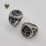 (4-0018) Stainless Steel - Anchor Men Ring. - Fantasy World Jewelry