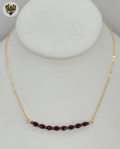 (1-6152) Gold Laminate - Azabache Necklace - BGF - Fantasy World Jewelry