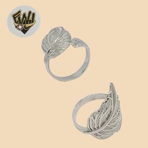 (2-5058) 925 Sterling Silver - Zircon Leaf Ring - Fantasy World Jewelry