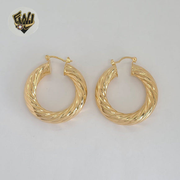 (1-2986-1) Gold Laminate - Twisted Hoops - BGF