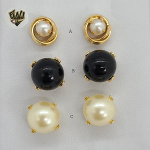 (1-1029) Gold Laminate - Studs Earrings - BGO - Fantasy World Jewelry