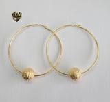 (1-2756-1) Gold Laminate - Ball Hoops - BGO - Fantasy World Jewelry