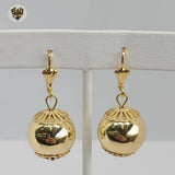 (1-1066) Gold Laminate - Ball Earrings - BGF - Fantasy World Jewelry