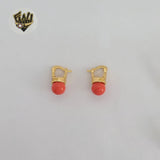 (1-1002) Gold Laminate - Multicolor Beads Earrings - BGO