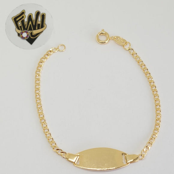 (1-0950) Gold Laminate - 2mm Curb Link baby Bracelet - 6