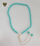 (1-6467-3) Gold Laminate - Beads Long Necklace - BGF