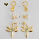 (1-1159) Gold Laminate Earrings - BGF - Fantasy World Jewelry