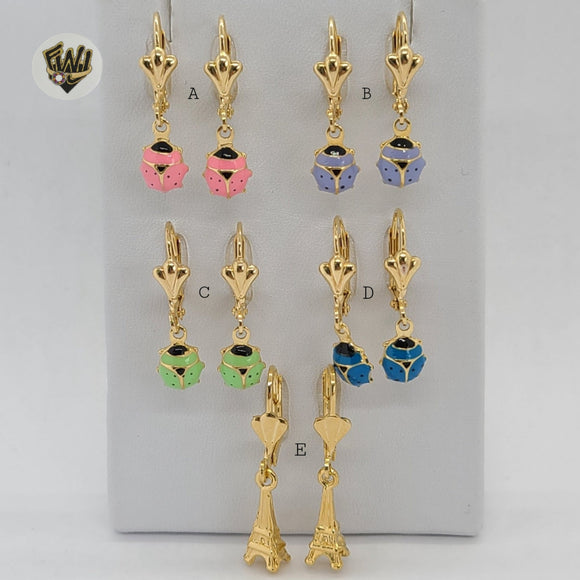 (1-1170) Gold Laminate Earrings - BGF - Fantasy World Jewelry