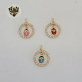 (1-2246) Gold Laminate - Ladybug Pendants - BGF