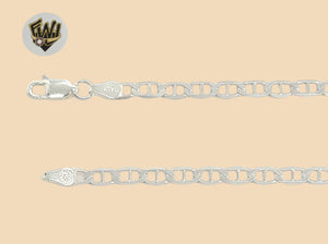 (2-0112) 925 Sterling Silver - 3.5mm Marine Link Anklet - 10" - Fantasy World Jewelry