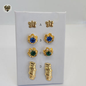 (1-1103) Gold Laminate Earrings - BGF - Fantasy World Jewelry