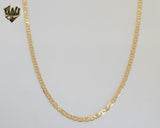 (1-1908) Laminado de oro - Cadena de eslabones Mariner planos de 4 mm - BGF