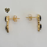 (1-1149) Gold Laminate - Long Earrings - BGO - Fantasy World Jewelry