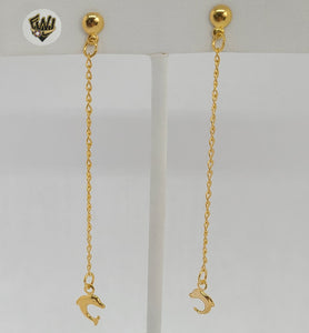 (1-1218-D) Gold Laminate - Long Earrings - BGO - Fantasy World Jewelry