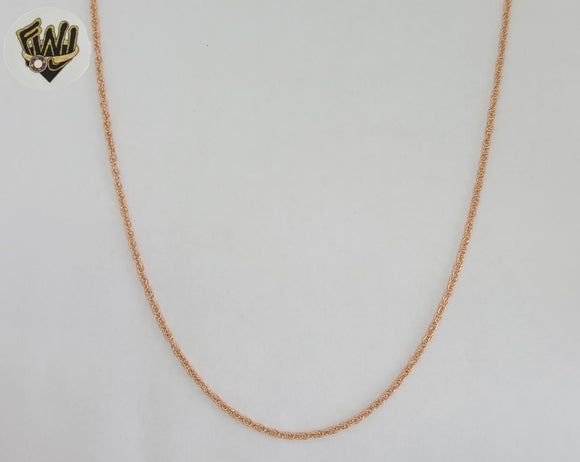 (1-1702) Laminado de oro - Cadena de eslabones de Singapur alternativa de 2 mm - BGO