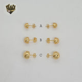 (1-1072) Gold Laminate - Half Ball Stud Earrings - BGF