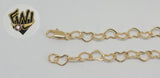 (1-0453) Gold Laminate Bracelet - 2mm Hearts Link - 7" - BGO - Fantasy World Jewelry