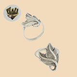 (2-5029) 925 Sterling Silver - Leaf Ring - Fantasy World Jewelry