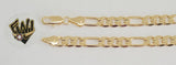 (1-60045) Gold Laminate - 5.5mm Figaro Link Men Bracelet- 8.5" - BGF - Fantasy World Jewelry