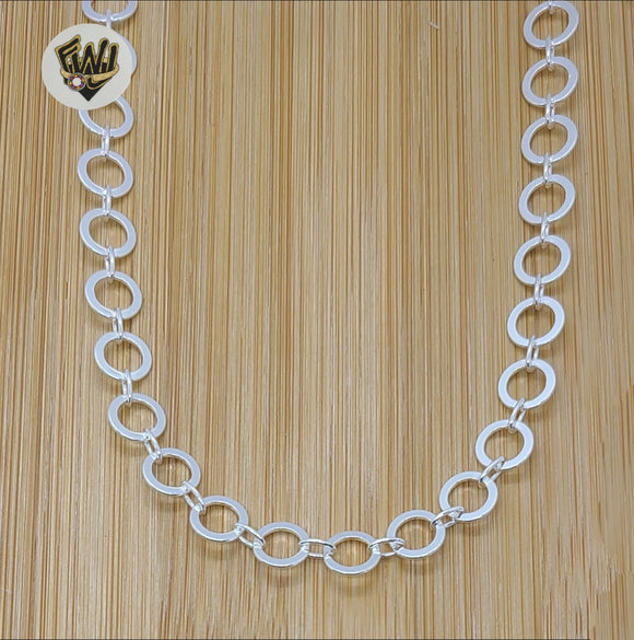 (sv-cir-01) 925 Sterling Silver - Circle Link Chain. - Fantasy World Jewelry