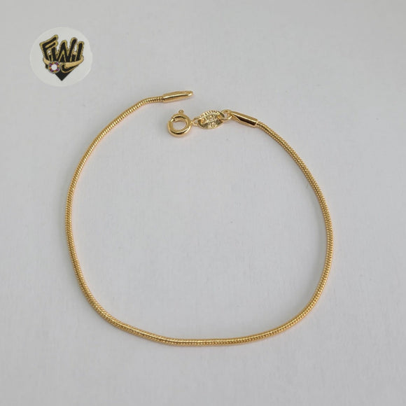 (1-0706)Gold Laminate - 1mm Snake Bracelet - 7.5