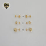 (1-1073) Gold Laminate - Half Stud Earrings - BGF