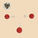 (2-6381) 925 Sterling Silver - Zircon Ball Set. - Fantasy World Jewelry