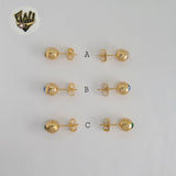 (1-1077) Gold Laminate - Balls Earrings - BGF
